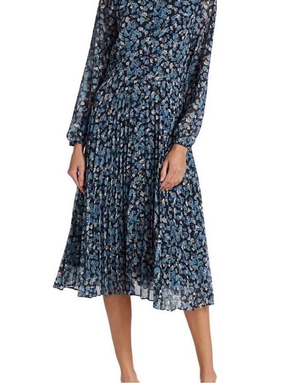 NWT Elie Tahari Mirage Field Floral Pleated Midi Shirt Dress Size 10
